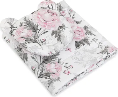 Image de Couverture avec rembourrage et coussin profil Miś ensemble 2 pièces Pivoines romantiques