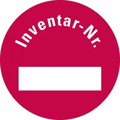 Produktbild von Dreifke® Aufkleber I Inventaretikett Inventar-Nr., rot, Dokumentenfolie, selb...