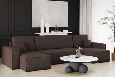 Produktbild von Wohnlandschaft Schlafsofa Sofa MARIS Stoff Poso Braun