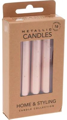 Produktbild von Metallische Tischkerzen aus Paraffin, 10 cm