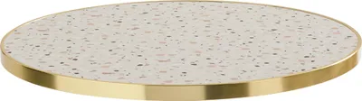 Produktbild von Runde Terrazzo-Tischplatte mit Goldrand 60 cm - Oviala Montmartre