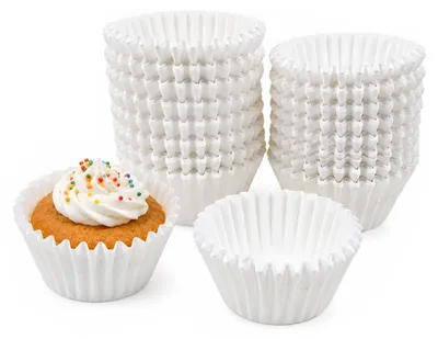 Muffinförmchen, 500 Stück, weiß, lebensmittelecht, Papier
