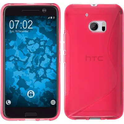 Produktbild von PhoneNatic Case kompatibel mit HTC 10 - pink Silikon Hülle S-Style + 2 Schutzfolien