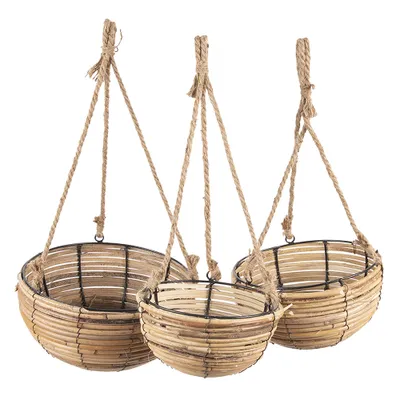 Immagine prodotto di Set di 3 appendiabiti in rattan marrone Clayre & Eef