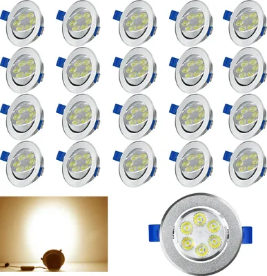 Produktbild von UISEBRT 20X 3W LED reflektor zapuštěné bodové světlo zapuštěné bodové světlo 230V 450lm teplá bílá zapuštěné stropní světlo