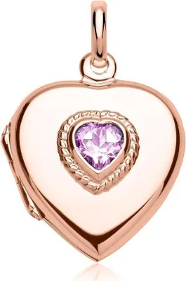 Produktbild von Silber Anhänger Herzmedaillon rosévergoldet Amethyst