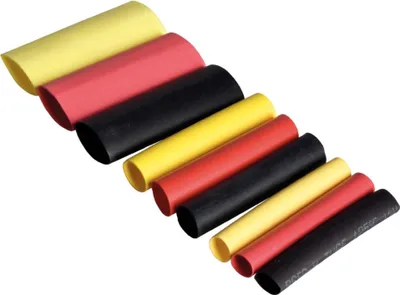 Produktbild von Rapid 24947500, Schrumpfschlauch, Schwarz, Rot, Gelb, Kunststoff, 34 Stück(e), 2:1, 50 mm