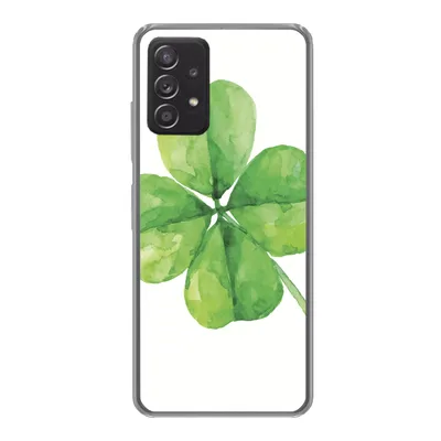 Produktbild von MuchoWow® Handyhülle Schutzhülle Hülle für Samsung Galaxy A33 5G Vierblättriger Klee - Aquarell - Pflanze Silikon Softcase Handy Hülle - Kartenhalter