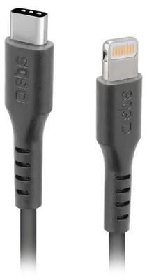 Obrázok produktu pre SBS USB-C/Lightning kábel čierny 1m TECABLELIGTC1K nabíjací a dátový kábel