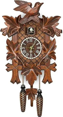 Produktbild von Retro-Wanduhr aus Holz im nordischen Stil mit Kuckucksfunktion aus dem Wald