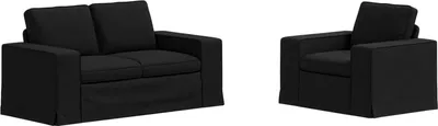 Produktbild von vidaXL Sofa Set 2 stk. Schwarz Stoff