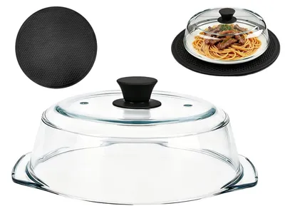 Produktbild von Wiederverwendbarer Glasdeckel für Mikrowellen mit Silikon