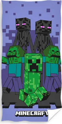 Produktbild von Minecraft Badetuch lila 70 x 140 cm - Baumwolle