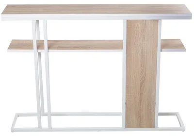 Eingangstisch Holz/Metall Weiß/Eiche 120x25x82 cm