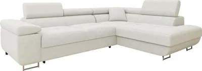 Produktbild von MIRJAN24 Ecksofa Torezio Premium, Stilvoll Eckcouch mit Bettkasten und Schlaffunktion, Einstellbare Kopfstützen, 274x203x70-90 cm (Farbe: Baloo 2073, Seite: Rechts)