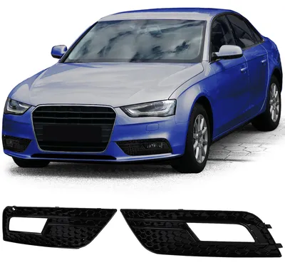 Produktbild von Stoßstange Gitter SCHWARZ GLANZ Links + Rechts für Audi A4 B8 11-15 nicht S-line