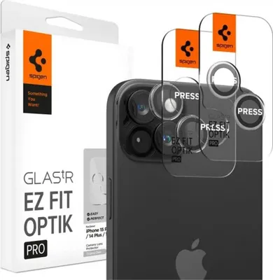 Immagine prodotto di Protezione fotocamera Spigen Glass iPhone 15/15 Plus Tr Ez Fit Optik Pro - Confezione da 2 pz