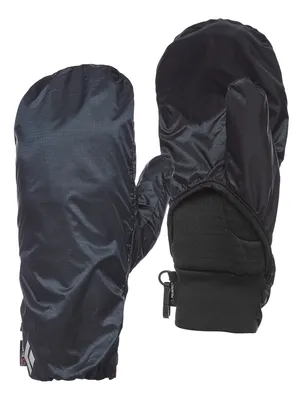 Wind Hood Gridtech Handschuhe von Black Diamond in Schwarz; mit einem Fäustling-Design und elastischem Bündchen.