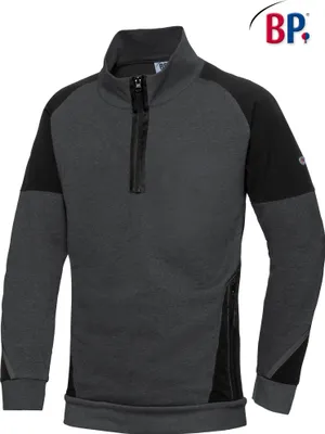 Produktbild von BP® Sweatshirt-Troyer für Herren - anthrazit/schwarz - S