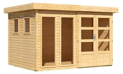 Produktbild von Karibu Gartenhaus Pentus Flachdach 19 mm Wandstärke 302x246 cm