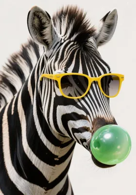 Produktbild von Poster 70x100cm Retro Vintage Für das Wohnzimmer Zebra