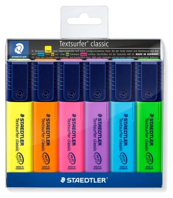 Immagine prodotto di Evidenziatori Textsurfer Classic 6 colori in astuccio di plastica Staedtler
