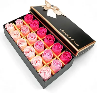 Imagen del producto de Juego de flores de jabón, 18 unidades, perfumadas, color rosa, para baño y decoración