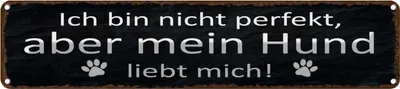 Produktbild von vianmo Blechschild 10x46 cm aber mein Hund liebt mich Spruch Zitat
