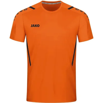 Productafbeelding van Jako Challenge Shirt Korte Mouw Kinderen - Zwart / Fluo Oranje  | Maat: 128