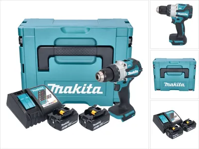 Produktbild von Makita DHP 489 RGJ Akku Schlagbohrschrauber 18 V 73 Nm Brushless + 2x Akku 6,0 Ah + Ladegerät + Makpac