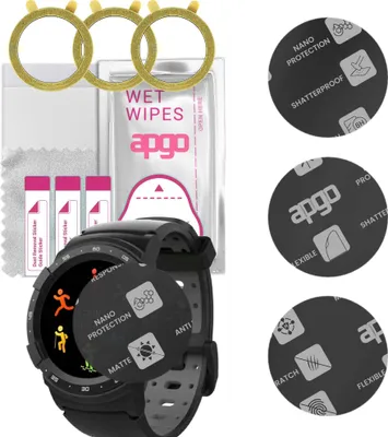 Produktbild von apgo 3 Stück Schutzglas, Matt, kompatibel mit MyKronoz ZeSport 2 Smartwatch, Hybrid 8H, Ersatz für Hartglas, Displayschutzglas, Bildschirmschutz, Displayschutz, kratzfest