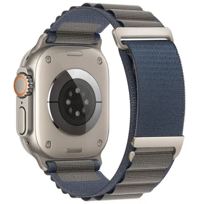 Produktbild von FFO2World Alpine Loop Nylonarmband – C-Hakenverschluss – Für Apple Watch 46/45/44/42/41/40/38 mm (Serie 11–1 & SE) – Blau