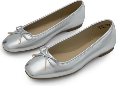 Produktbild von DREAM PAIRS Damen Ballerinas Damen Flats Square Toe Ballet Flats Bequeme Casual Ballerina Flats Abendschuhe mit Schleife Geeignet,Farbe: SILBER, Größe: 40