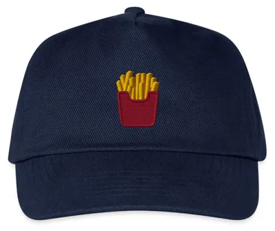 Produktbild von Spreadshirt Stickmotiv Pommes in Rotem Fizzer Beutel Kinder Basecap, One size, Navy