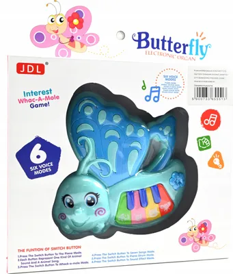 Produktbild von Interaktives Kinder Klavier Schmetterling - Musikinstrument Spielzeug mit Licht & Sound Effekten