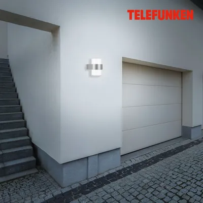 Obrázek produktu pro TELEFUNKEN CLUDU LED venkovní nástěnné svítidlo, krytí IP44 proti stříkající vodě, neutrální bílé světlo, svítí nahoru i dolů, stříbrná barva, 13 x 9,5 x 10,5 cm