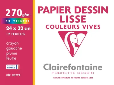 Produktbild von Clairefontaine 3329680967746, Kunstpapier, 270 g/m², 12 Blätter