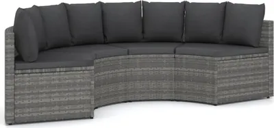 Produktbild von vidaXL 4-tlg. Garten-Sofagarnitur mit Auflagen Poly Rattan Grau