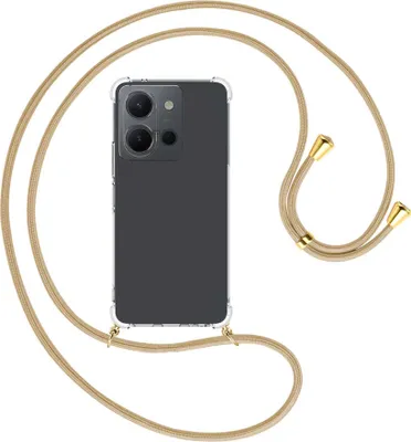 Produktbild von Handykette Backcover-Schutzhülle mit Band (Metall goldfarben) für vivo Y36 (6.64'') - caramel