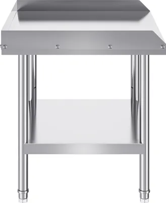 Obrázok produktu pre SucceBuy 24 x 28 x 26 palcov pracovný stôl z nehrdzavejúcej ocele, robustný komerčný stôl na prípravu jedál s 3-stranným splashbackom. Výškovo nastaviteľný pre reštaurácie, domácnosti a hotely.
