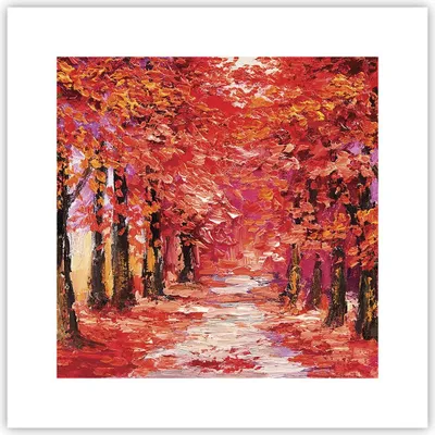 Produktbild von Poster - Poster ohne Rahmen - Herbst Park Allee - 30x30 cm - Wand Bild - Wanddeko - Wandbilder - Kunstposter - Wandposter - Bilder - Kunstdruck - Wanddekoration - Wandbild - P2XAC30x30-4292