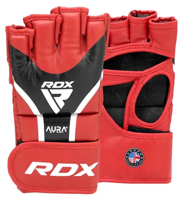 Image de RDX Grappling Gants Aura Plus T-17 - Gants d'entraînement MMA Sparring, Premium Maya Hide cuir, IMF & Max-Shock Foam, Quick-EZ Velcro Ajustement ergonomique
