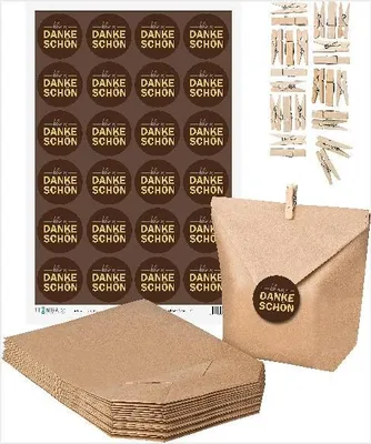 Produktbild von SET kleines Dankeschön (Motiv19) 24x Geschenktüten + 24x MiniKlammer + 24x Aufkl