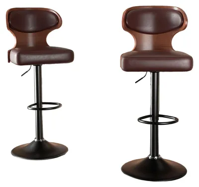 Image de Tabouret de bar - Tabouret - Chaise de cuisine - Tabourets de bar - Chaises - Lot de 2 - Pivotant - Hauteur réglable de 62 à 85 cm