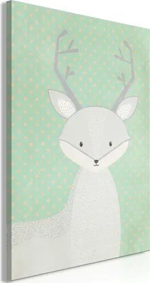 Produktbild von Vliesstoff Leinwandbild - Young Deer (1 Part) Vertical 80x120 cm Für Kinder g-A-0300-b-a