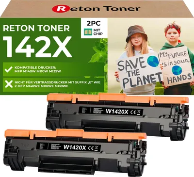 Produktbild von Fachgerecht aufbereitet HP 142X W1420X Toner HP-CHIP wiederverwendet] 2er-Pack