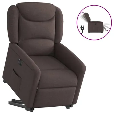 Immagine prodotto di Poltrona reclinabile elettrica con funzione relax e supporto per alzarsi - Poltrona per anziani - Colore marrone scuro, regolabile elettricamente