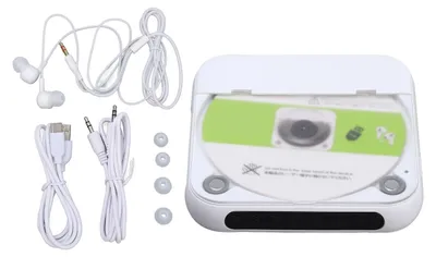 Obrázok produktu pre Prenosný Bluetooth CD prehrávač, dobíjateľný, LCD displej, podporuje USB-AUX hudbu so slúchadlami pre cestovanie autom
