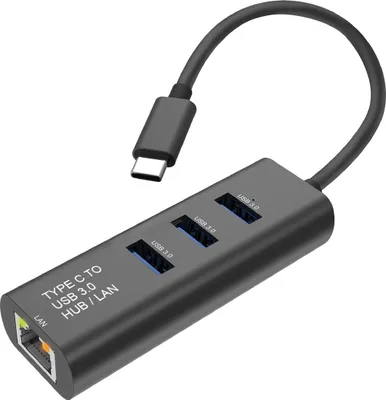 Image de Convertisseur USB-C vers Ethernet Gigabit + Hub 3 ports
