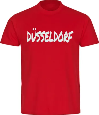 Produktbild von multifanshop Herren T-Shirt - Düsseldorf - Textmarker, rot, Größe 4XL